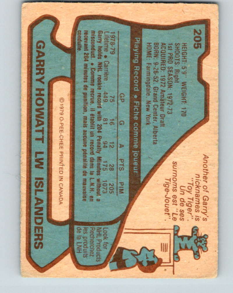 1979-80 O-Pee-Chee #205 Garry Howatt NHL  NY Islanders 10398