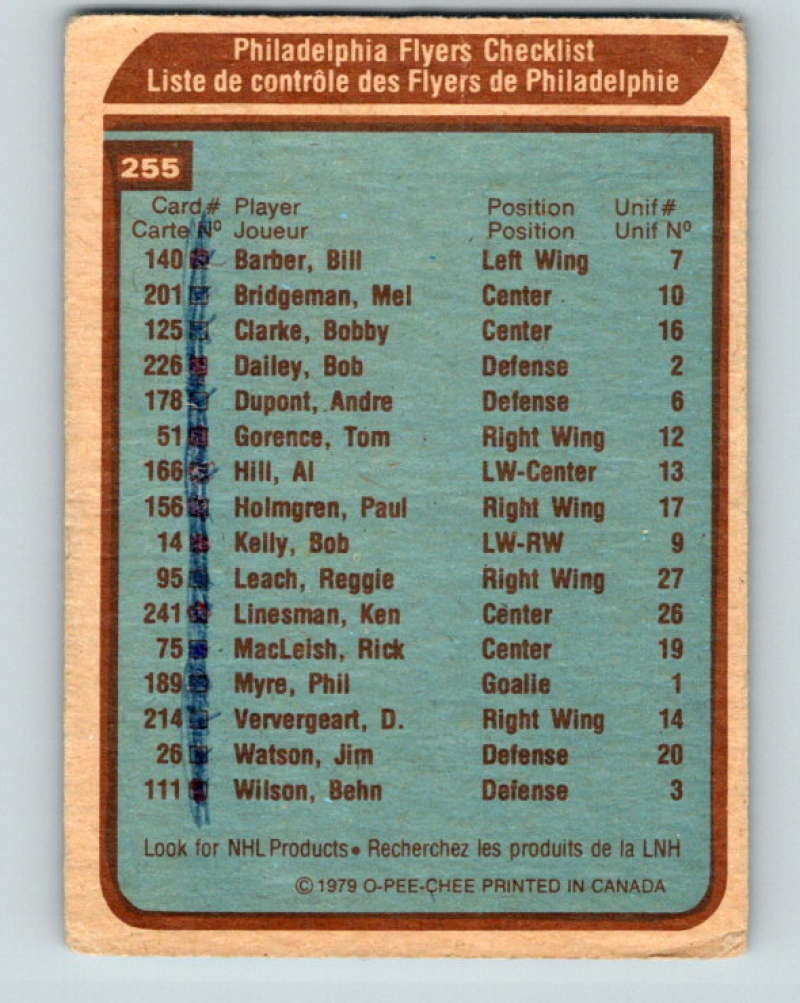 1979-80 O-Pee-Chee #255 Flyers Team NHL  Flyers CL 10463