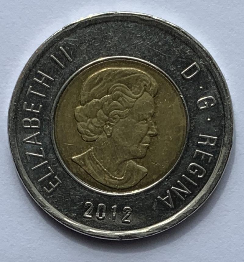 2012 Canadian $2 Coin Two Dollar Canada - Security *8035 Image 2