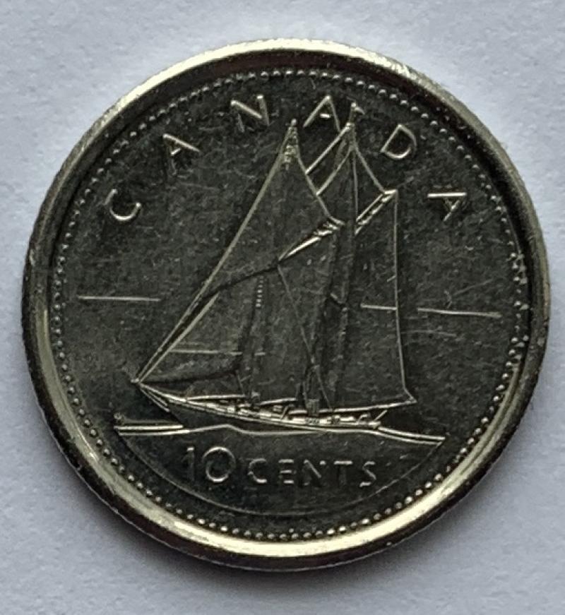 2002 Canadian 10 Cent Dime Coin - 1952-2002 Elizabeth II Golden Jubilee *8037