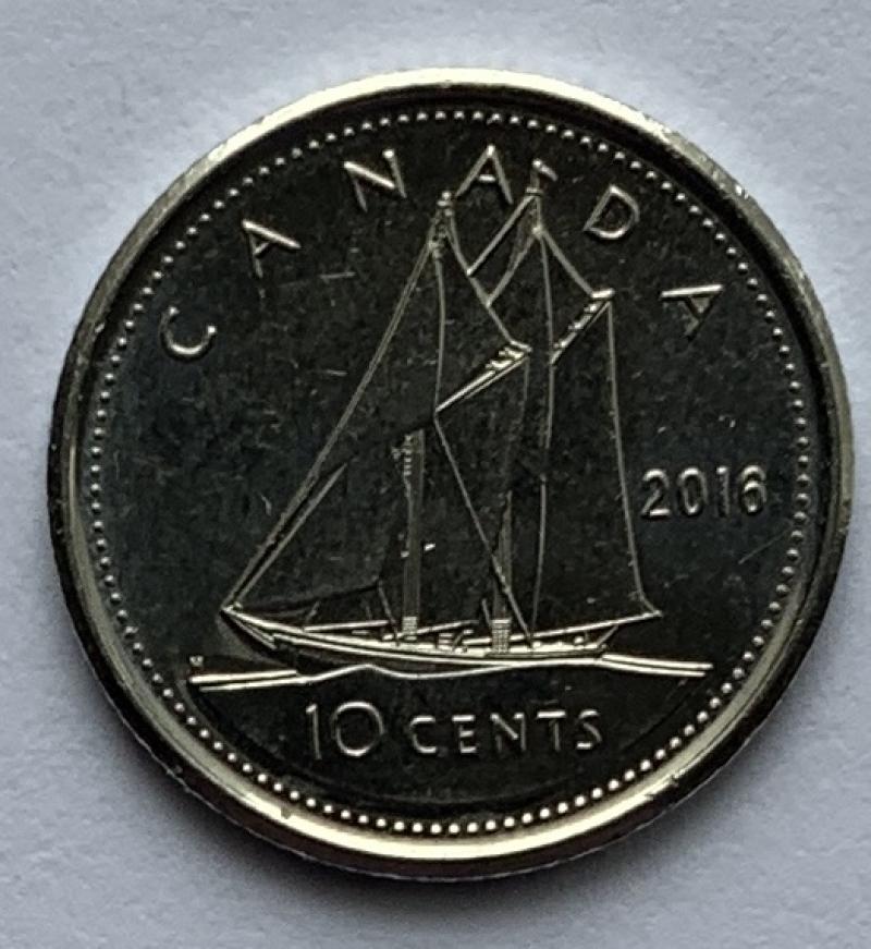 2016 Canadian 10 Cent Dime Canada Coin*8039