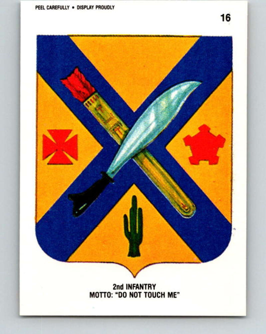 1991 Topps Desert Storm Stickers #16 2nd Infantry Motto Do Not Touch Me MINT  Image 1