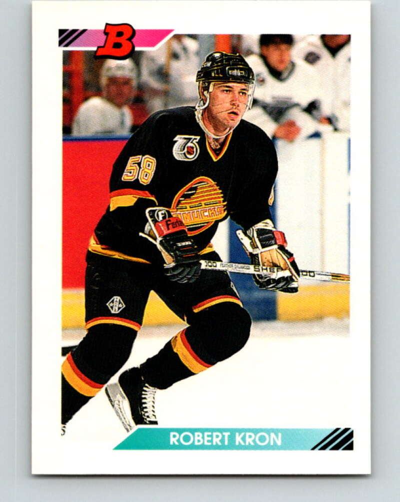 1992-93 Bowman #413 Robert Kron Mint Vancouver Canucks  Image 1