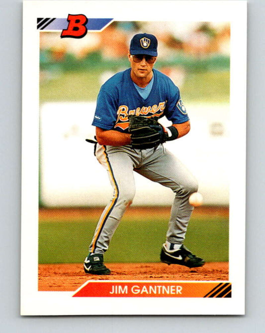 1992 Bowman #301 Jim Gantner Mint Milwaukee Brewers  Image 1