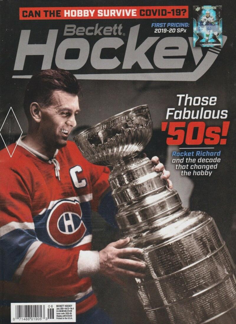 June 2020 Beckett Hockey Monthly Magazine - Rocket Richard Montreal Cover