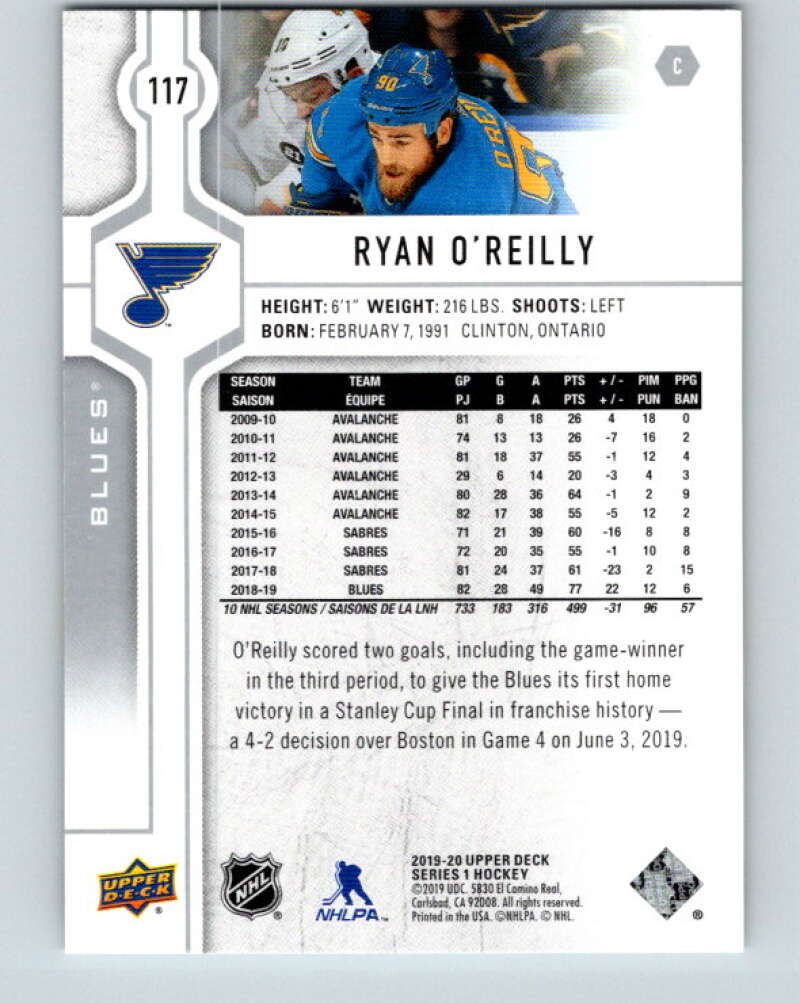 2019-20 Upper Deck #117 Ryan O'Reilly Mint St. Louis Blues