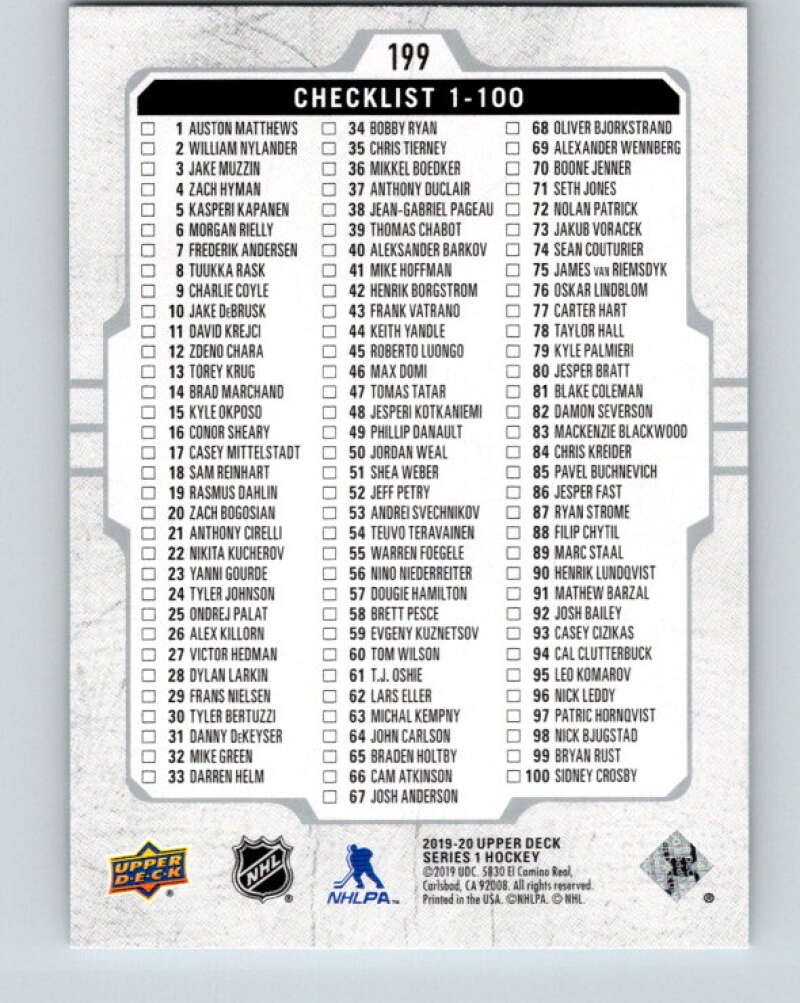 2019-20 Upper Deck #199 Auston Matthews/Johnny Gaudreau Mint Toronto Maple Leafs/Calgary Flames