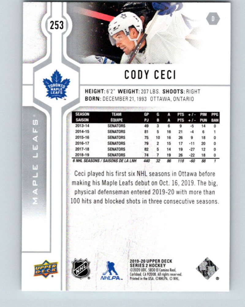 2019-20 Upper Deck #253 Cody Ceci Mint Toronto Maple Leafs