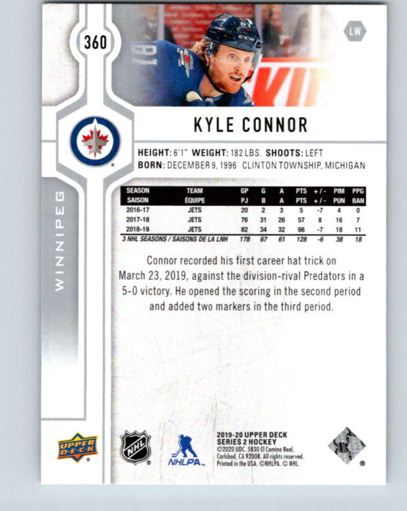 2019-20 Upper Deck #360 Kyle Connor Mint Winnipeg Jets  Image 2