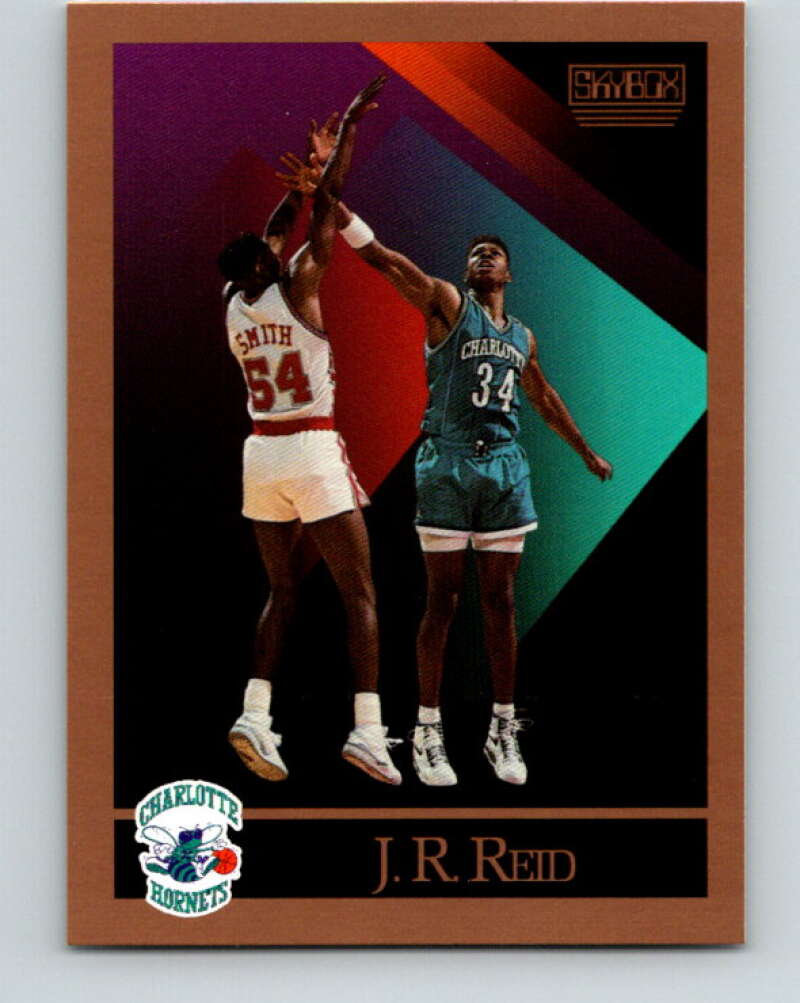 1990-91 SkyBox #32 J.R. Reid Mint RC Rookie Charlotte Hornets  Image 1