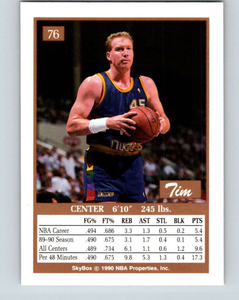 1990-91 SkyBox #76 Tim Kempton Mint SP Denver Nuggets  Image 2