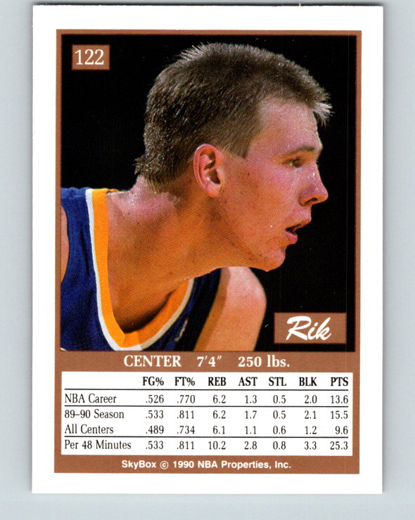 1990-91 SkyBox #122 Rik Smits Mint Indiana Pacers  Image 2