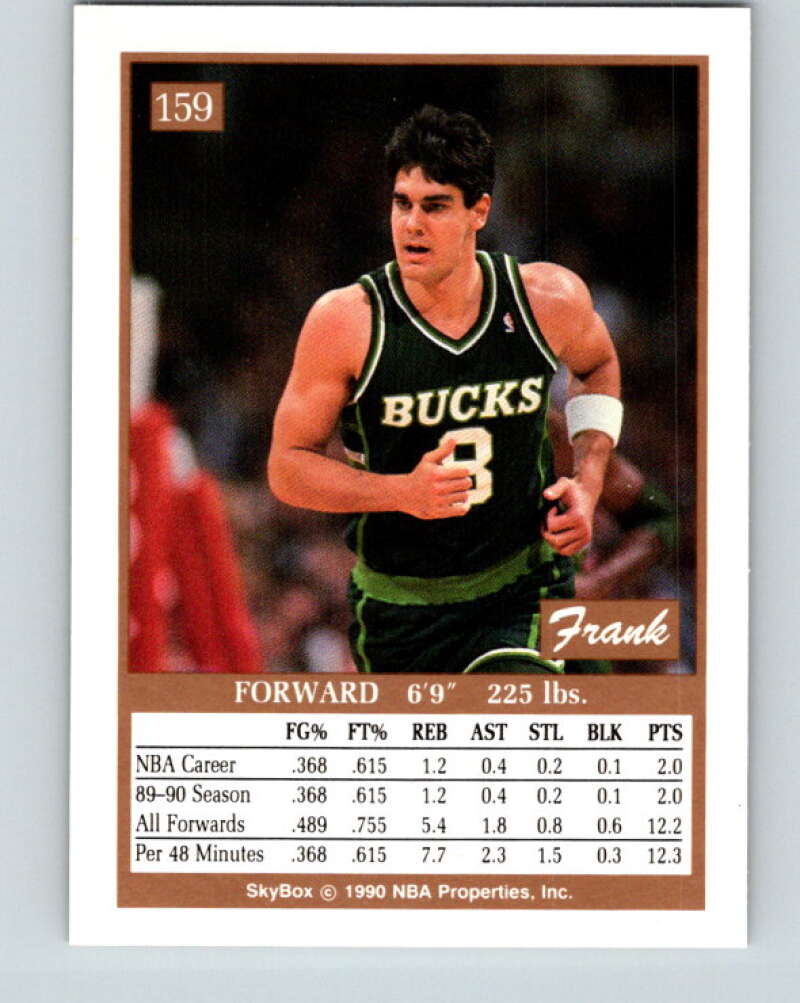 1990-91 SkyBox #159 Frank Kornet Mint Milwaukee Bucks  Image 2