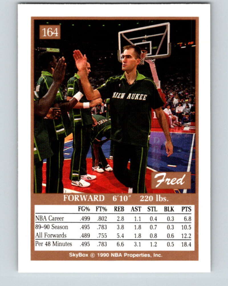 1990-91 SkyBox #164 Fred Roberts Mint Milwaukee Bucks  Image 2