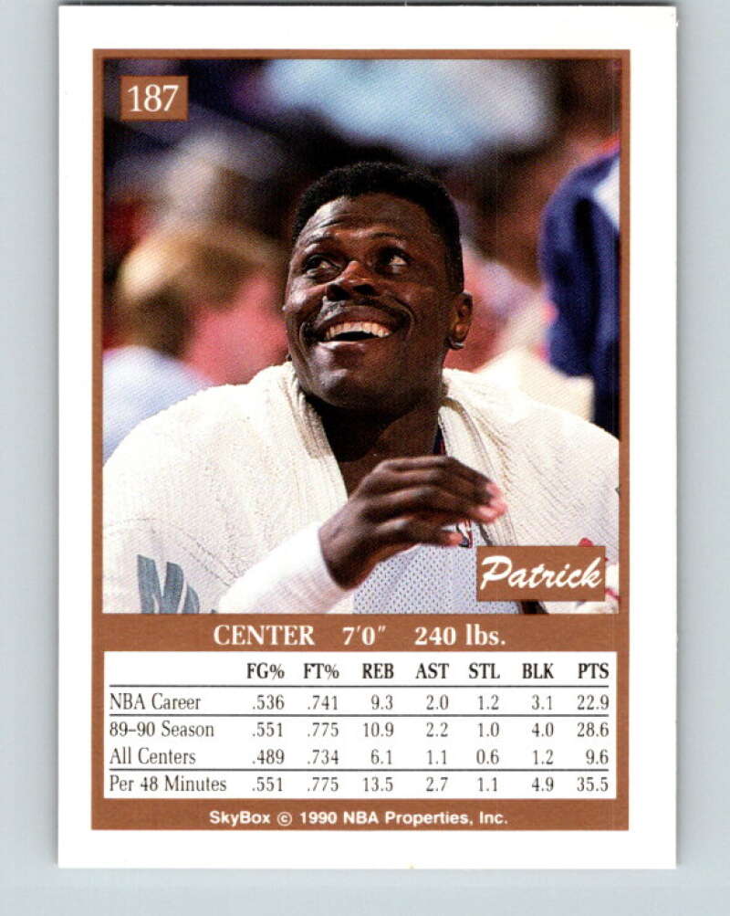 1990-91 SkyBox #187 Patrick Ewing Mint New York Knicks