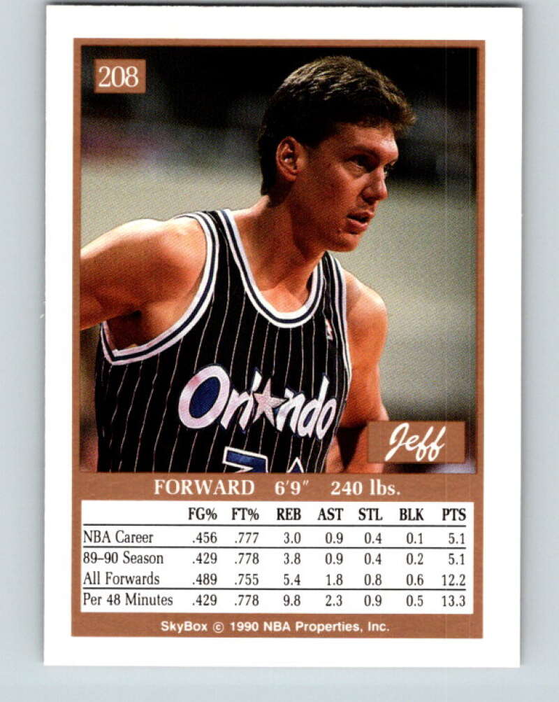 1990-91 SkyBox #208 Jeff Turner Mint Orlando Magic  Image 2