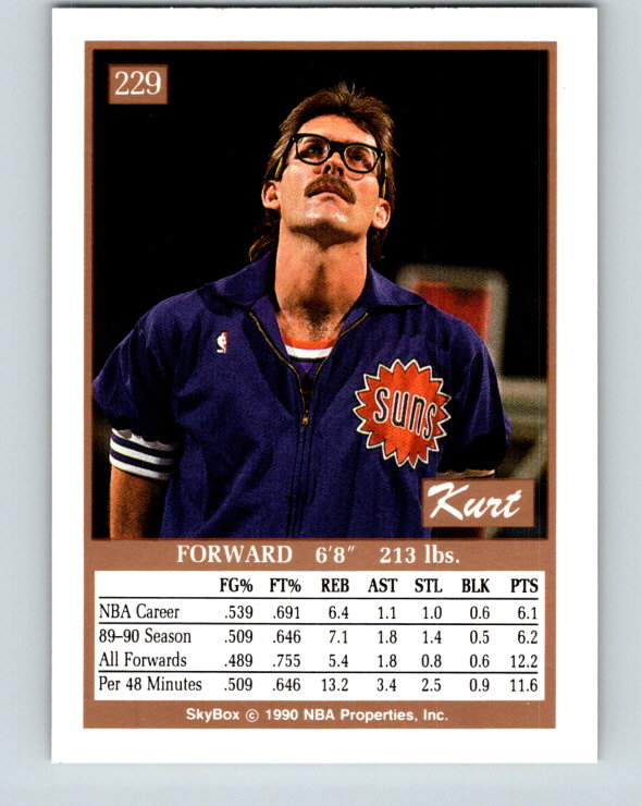 1990-91 SkyBox #229 Kurt Rambis Mint Phoenix Suns  Image 2