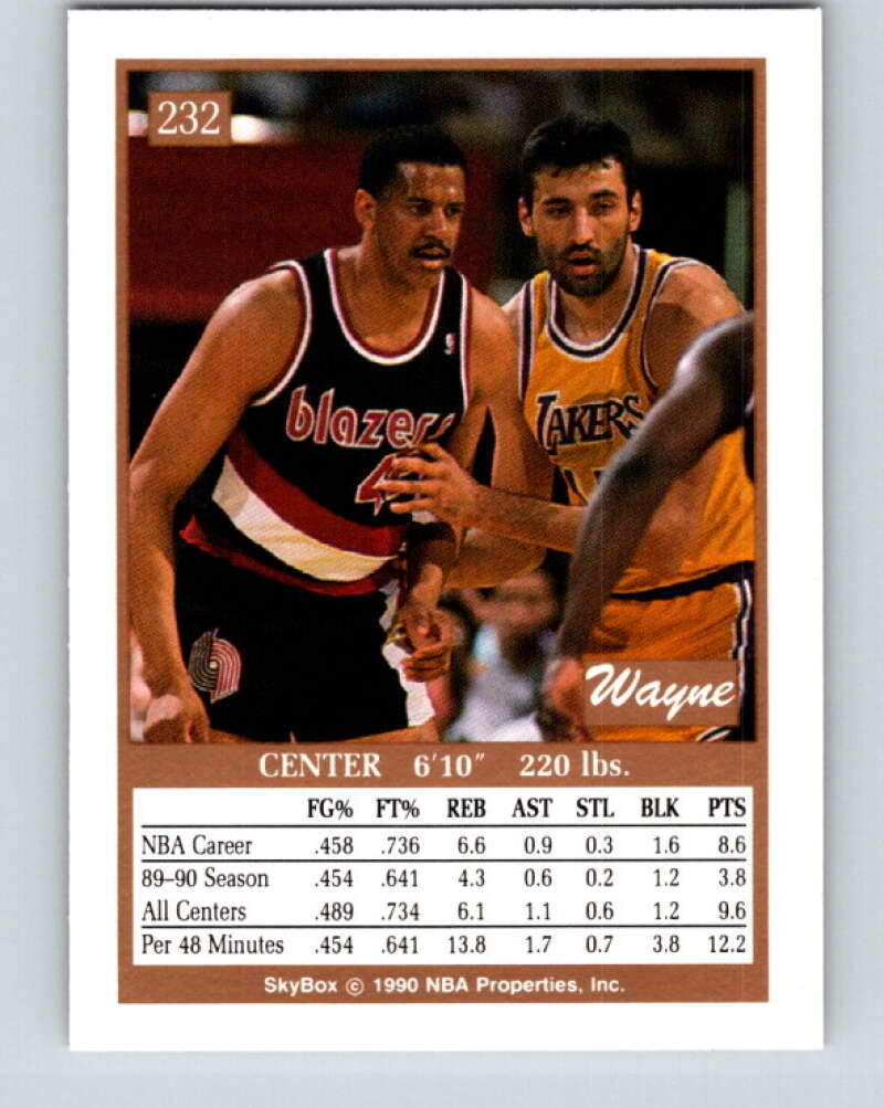 1990-91 SkyBox #232 Wayne Cooper Mint Portland Trail Blazers  Image 2