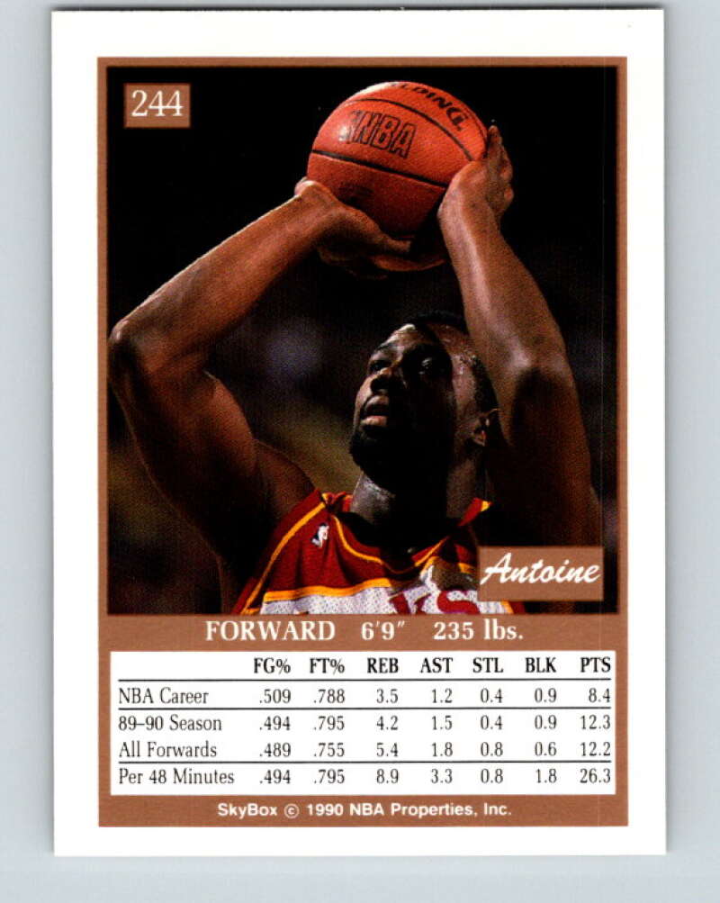 1990-91 SkyBox #244a Antoine Carr Mint SP Sacramento Kings  Image 2