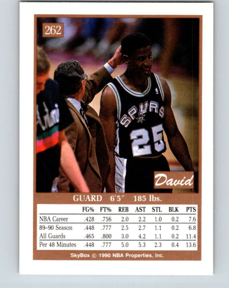 1990-91 SkyBox #262 David Wingate Mint SP San Antonio Spurs