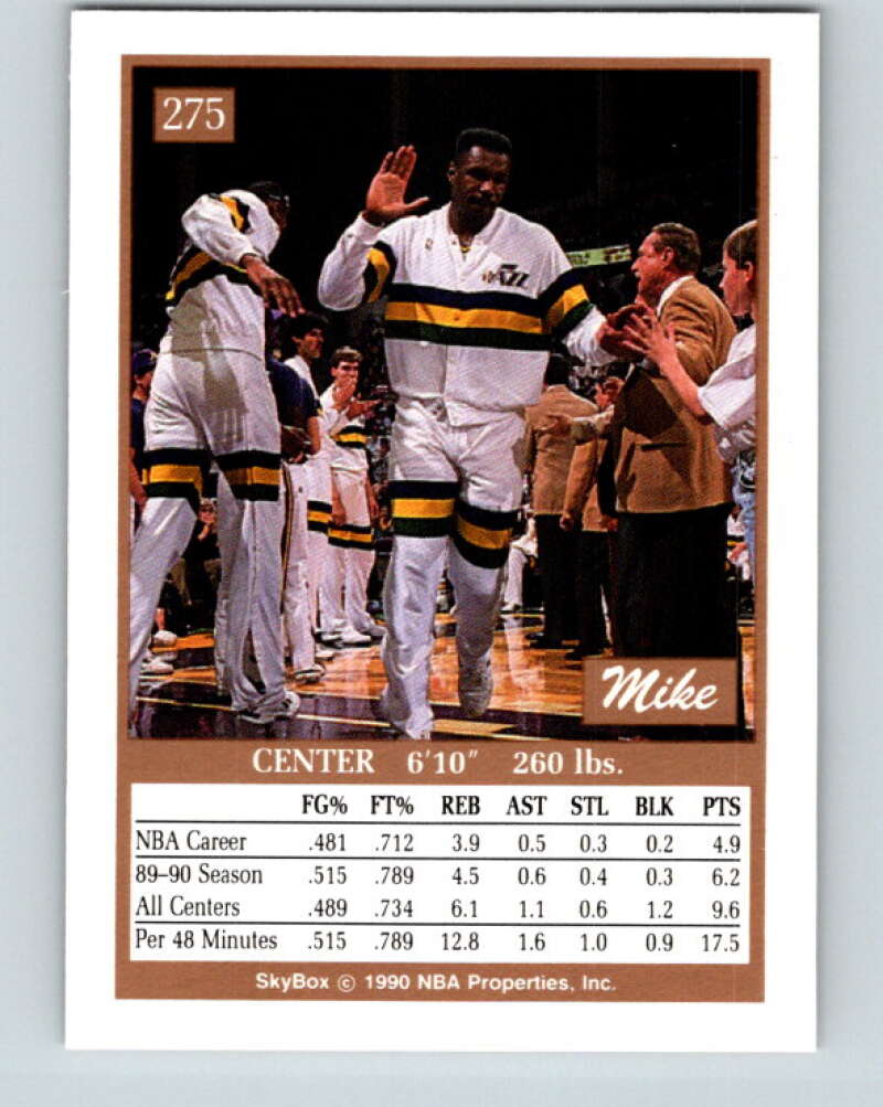 1990-91 SkyBox #275 Mike Brown Mint Utah Jazz  Image 2