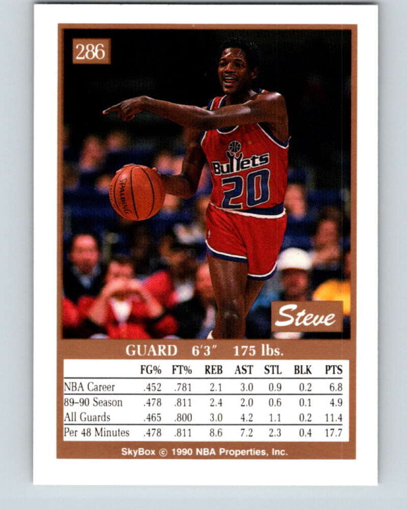 1990-91 SkyBox #286 Steve Colter Mint SP Washington Bullets  Image 2