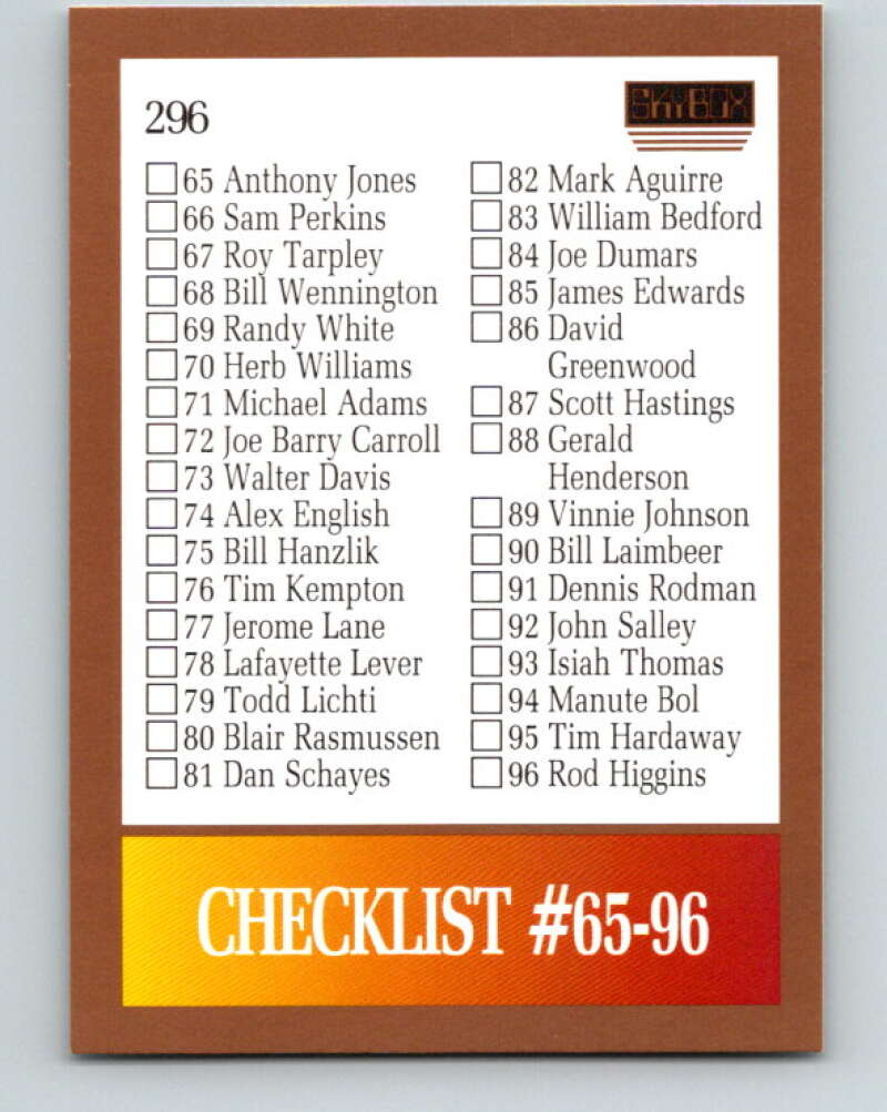 1990-91 SkyBox #296 Checklist 2 Mint SP  Image 1