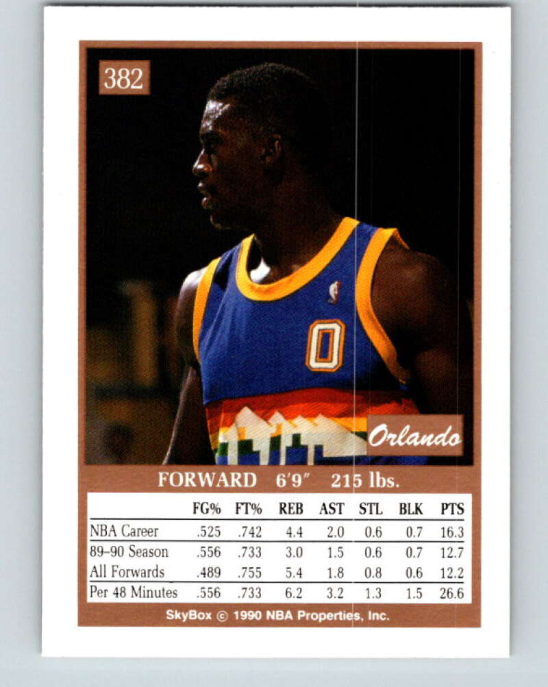 1990-91 SkyBox #382 Orlando Woolridge Mint Denver Nuggets  Image 2