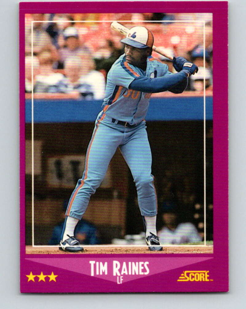 1988 Score #3 Tim Raines Mint Montreal Expos  Image 1