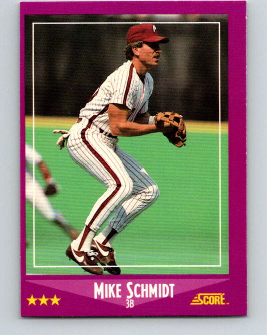 1988 Score #16 Mike Schmidt Mint Philadelphia Phillies  Image 1
