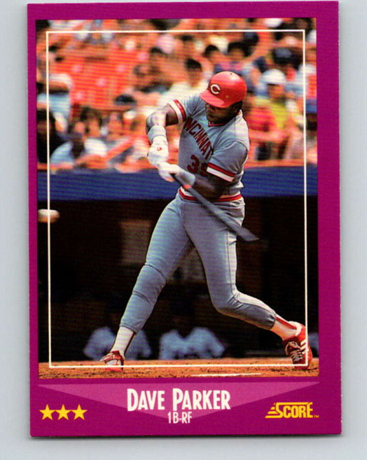 1988 Score #17 Dave Parker Mint Cincinnati Reds  Image 1