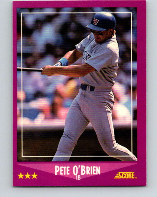 1988 Score #29 Pete O'Brien Mint Texas Rangers  Image 1
