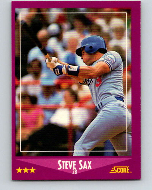 1988 Score #35 Steve Sax Mint Los Angeles Dodgers  Image 1