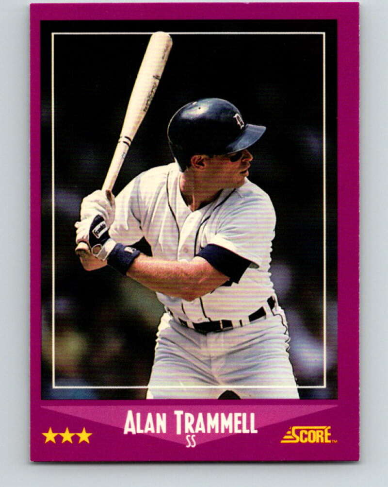 1988 Score #37 Alan Trammell Mint Detroit Tigers  Image 1