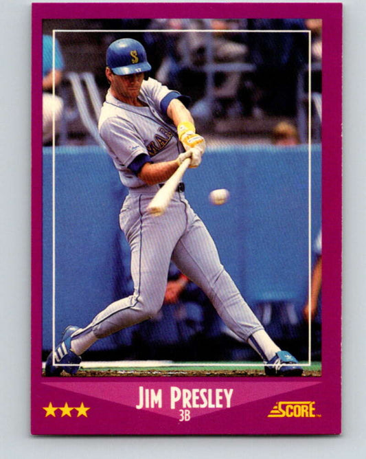 1988 Score #46 Jim Presley Mint Seattle Mariners  Image 1
