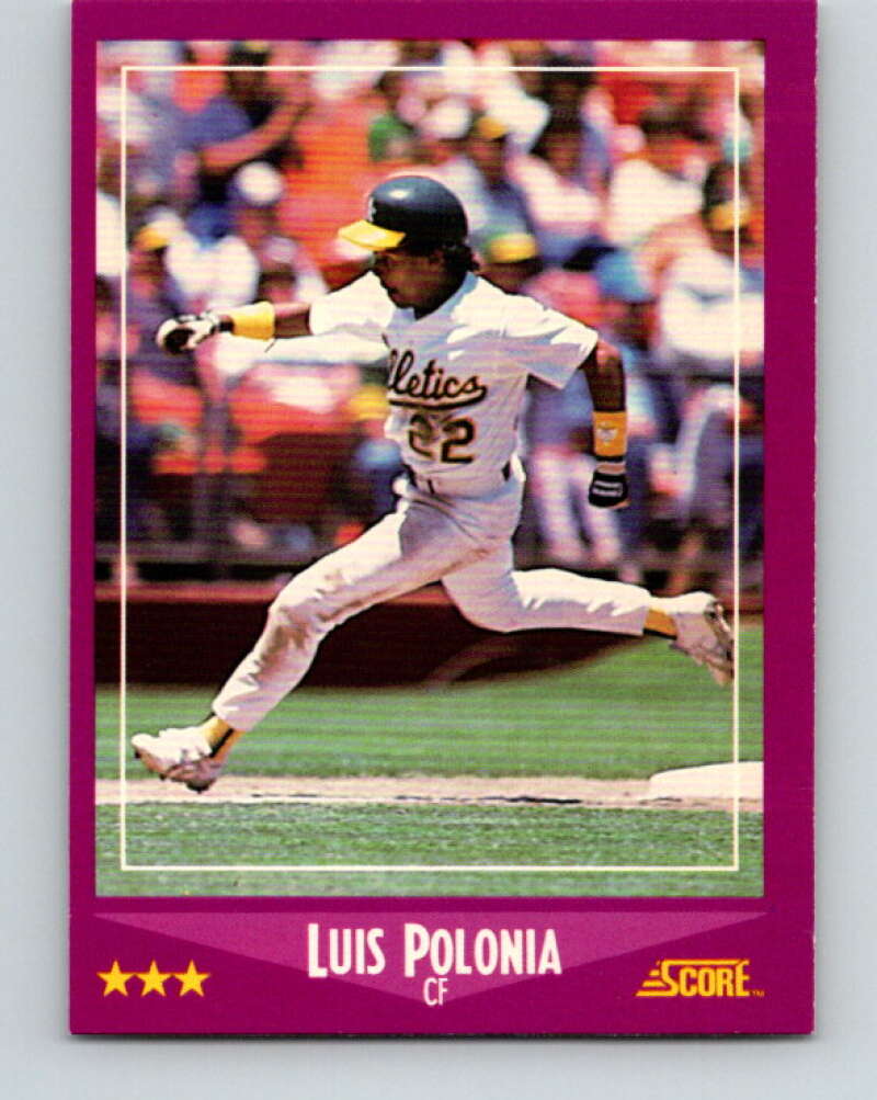 1988 Score #64 Luis Polonia Mint RC Rookie Oakland Athletics  Image 1