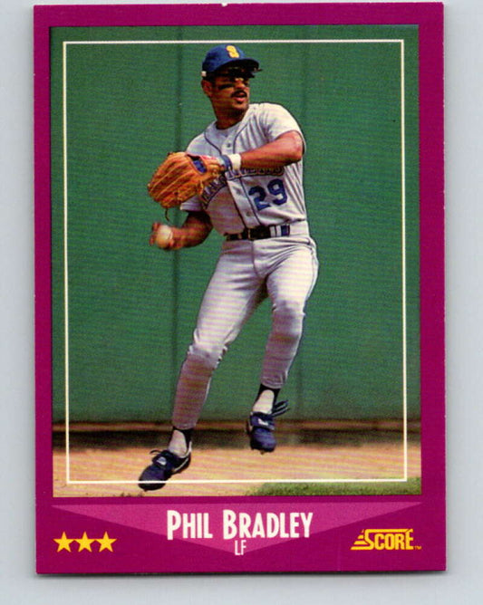 1988 Score #66 Phil Bradley Mint Seattle Mariners  Image 1