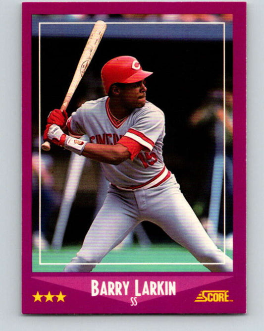 1988 Score #72 Barry Larkin Mint Cincinnati Reds  Image 1
