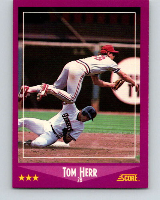 1988 Score #84 Tom Herr Mint St. Louis Cardinals  Image 1