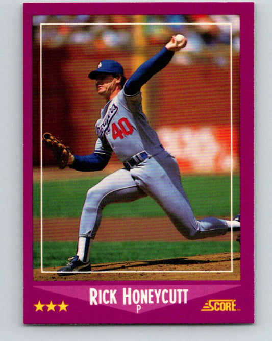 1988 Score #87 Rick Honeycutt UER Mint Oakland Athletics  Image 1
