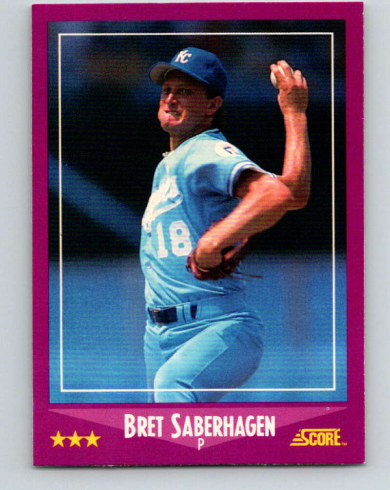 1988 Score #89 Bret Saberhagen Mint Kansas City Royals  Image 1