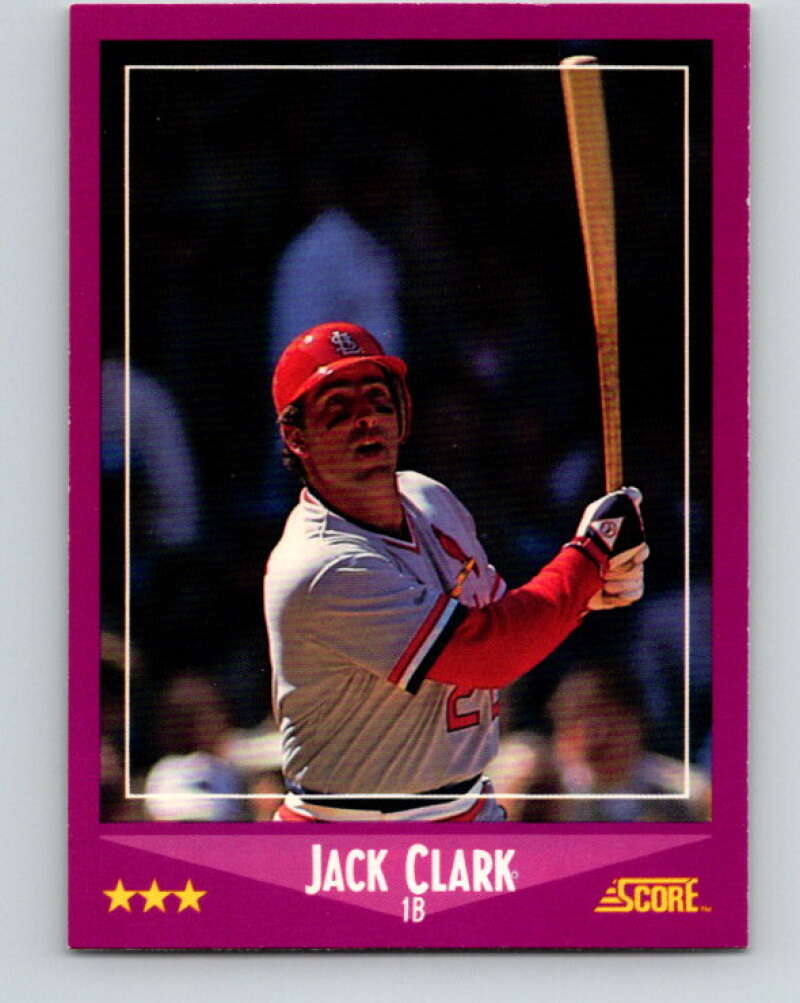 1988 Score #100 Jack Clark Mint St. Louis Cardinals  Image 1