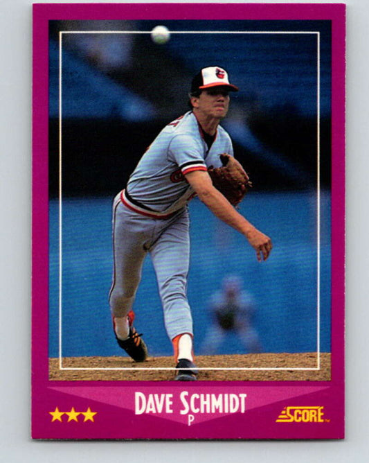 1988 Score #103 Dave Schmidt Mint Baltimore Orioles  Image 1