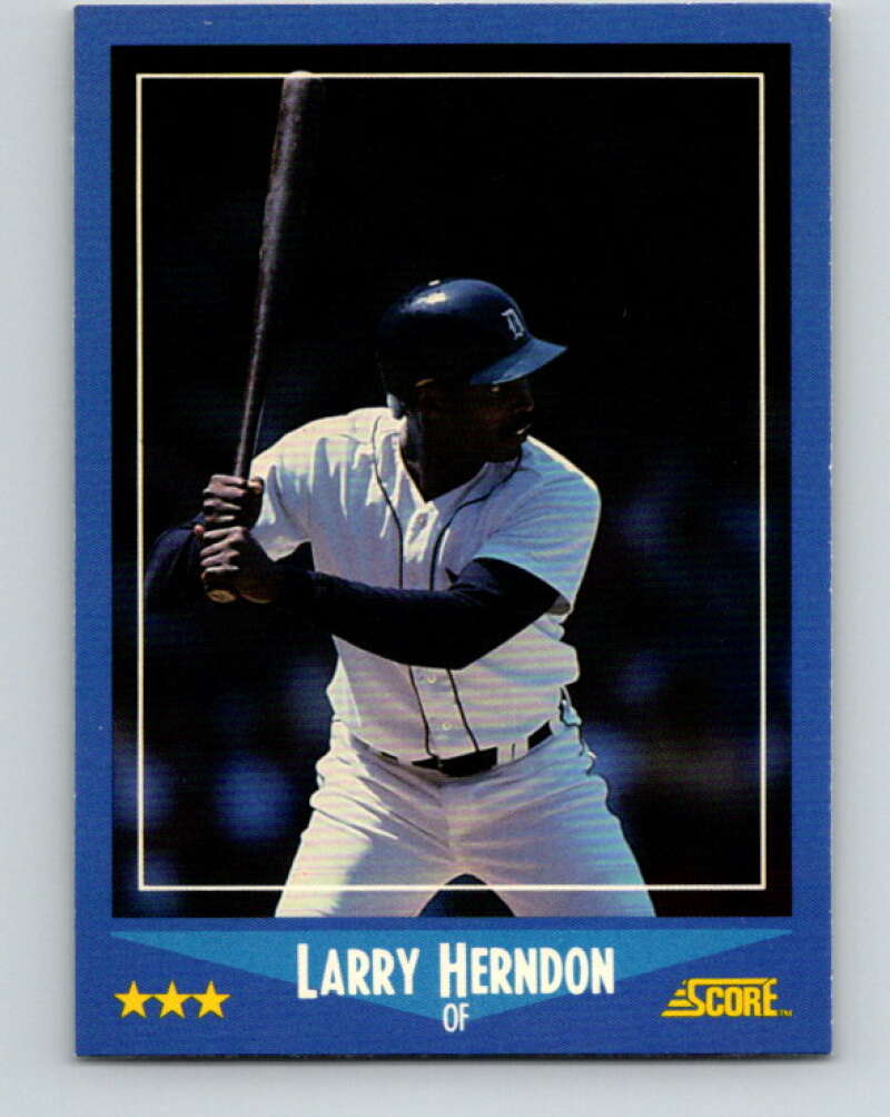 1988 Score #138 Larry Herndon Mint Detroit Tigers  Image 1