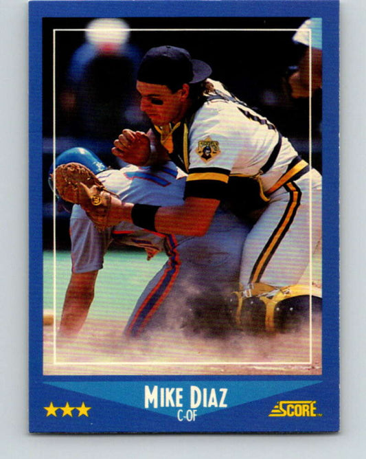 1988 Score #143 Mike Diaz Mint Pittsburgh Pirates  Image 1