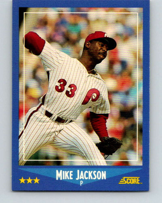 1988 Score #144 Mike Jackson Mint RC Rookie Philadelphia Phillies  Image 1