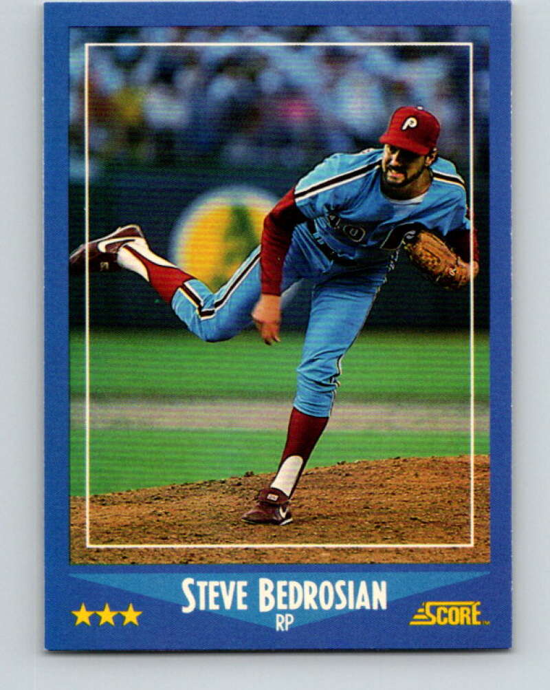 1988 Score #161 Steve Bedrosian Mint Philadelphia Phillies  Image 1