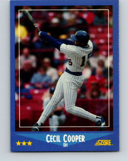 1988 Score #169 Cecil Cooper Mint Milwaukee Brewers  Image 1