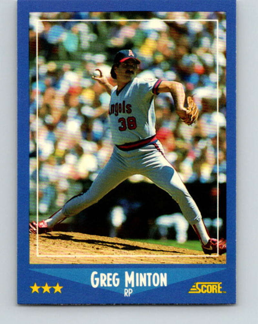 1988 Score #176 Greg Minton Mint California Angels  Image 1