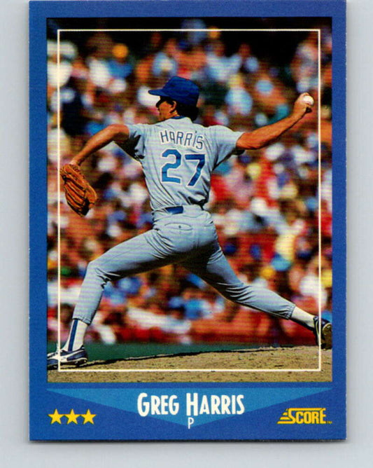 1988 Score #179 Greg Harris Mint Texas Rangers  Image 1